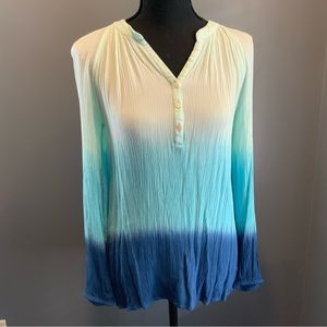 Lilly Pultizer BLUE OMBRÉ ELSA Blouse Top
